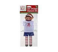 Elves Behaving Badly Naughty Elf England Kit de football Elfes Accessoires de figurine de Noël Tenue festive Coupe du monde
