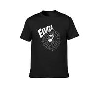Elvira Mistress of The Dark Gothic Spider Web Unisex 100% Cotton Short-Sleeve T-Shirts Black XXL