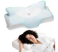 Elviros Oreiller Cervical Ergonomique, Oreiller Orthopédique en Mousse à Mémoire Cervicale, pour Dormir sur Le Côté, Le Dos et Le Ventre, 64×(11,5/13)×40 cm