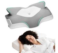 Elviros Oreiller Cervical Ergonomique, Oreiller Orthopédique en Mousse à Mémoire Cervicale, pour Dormir sur Le Côté, Le Dos et Le Ventre, 64×(11,5/13)×40 cm