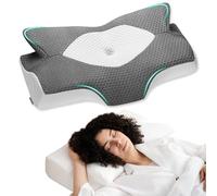 Elviros Oreiller Cervical Ergonomique, Oreiller Orthopédique en Mousse à Mémoire Cervicale, pour Dormir sur Le Côté, Le Dos et Le Ventre, 64×(11,5/13)×40 cm