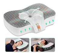 Elviros Oreiller Ergonomique Cervical Mémoire Forme, Oreillers Orthopédique, Coussin Cervicales Douloureuses Mémoire Forme, Hauteur RÉGlable, Gris