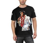 Elvis chanteuse Presley Rock T-Shirt à Manches Courtes pour Hommes, Hauts de Sport à col Rond pour Hommes, Tee-Shirt athlétique Actif évacuant l'humidité，XX-Large