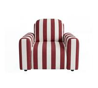 ELVIS - Fauteuil tissu rayé Terracotta