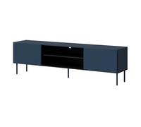 Elvis - meuble tv 200 cm - 2 portes et 2 niches - Bleu