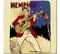 Elvis Presley - Aimant pour réfrigérateur "Memphis" RO9544 (Taille unique) (Couleur crème/rouge)