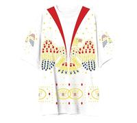 Elvis Presley Combinaison Unisexe pour Adulte - Costume emblématique - T-Shirt surdimensionné - Blanc - Taille Unique