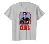 Elvis Presley Figurine Officielle Rock N Roll T-Shirt, Enfant, Argent, 10 Ans