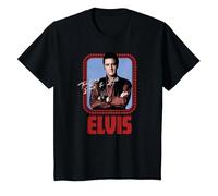 Elvis Presley Figurine Officielle Rock N Roll T-Shirt, Enfant, Noir, 4 Ans