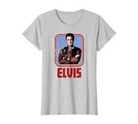 Elvis Presley Figurine Officielle Rock N Roll T-Shirt, Femme, Argent, XXL