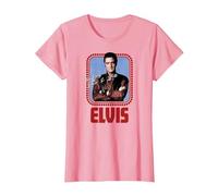 Elvis Presley Figurine Officielle Rock N Roll T-Shirt, Femme, Rose, 3XL