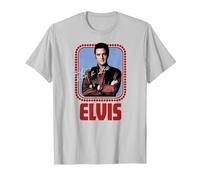 Elvis Presley Figurine Officielle Rock N Roll T-Shirt, Homme, Argent, XL