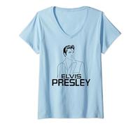 Elvis Presley Official Profile T-Shirt avec Col en V