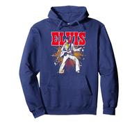 Elvis Presley Official Retro Sweat à Capuche, Unisexe pour Adultes, Bleu Marine, L
