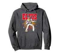 Elvis Presley Official Retro Sweat à Capuche, Unisexe pour Adultes, Chiné Foncé, XL