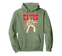 Elvis Presley Official Retro Sweat à Capuche, Unisexe pour Adultes, Vert Sauge, M