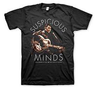 ELVIS PRESLEY Officiellement sous Licence Suspicious Minds T-Shirt pour Hommes (Noir), X-Large