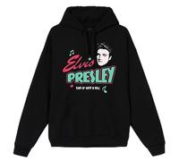 Elvis Presley Sweat à Capuche Unisexe avec Logo Bleu/Noir, Noir, M