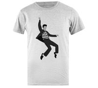 Elvis Presley T-Shirt Homme Basic Coton Gris Cotton Male T-Shirt Grey Men