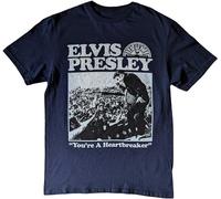 Elvis Presley - "You're A Heartbreaker" T-Shirt für Herren/Damen Uni RO12247 (L) (Marineblau)