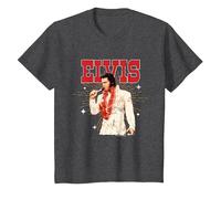 Elvisly Yours Elvis Presley Aloha du Hawaii Show 1973 T-Shirt, Enfant, Chiné Foncé, 6 Ans