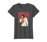 Elvisly Yours Elvis Presley Aloha du Hawaii Show 1973 T-Shirt, Femme, Chiné Foncé, M