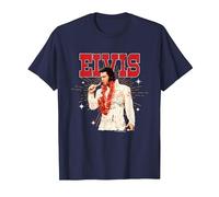 Elvisly Yours Elvis Presley Aloha du Hawaii Show 1973 T-Shirt, Homme, Bleu Marine, S