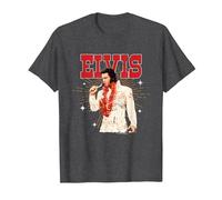 Elvisly Yours Elvis Presley Aloha du Hawaii Show 1973 T-Shirt, Homme, Chiné Foncé, M