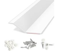 Elvone Joint de porte de garage supérieur et latéral, 12,2 m en TPE universel, avec clous et couvercles, blanc