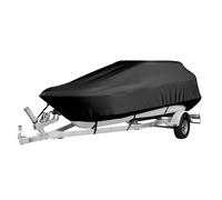 ELVONS 11-27 Pieds Housse De Bateau éTanche, 600d Protection Contre La Pluie Et Le Soleil Housse De Bateau Semi-Rigide Convient à Bateau De PêChe/Bass Boat,Noir,21~24ft(732cm*300cm)