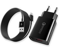 ELVORIX-Chargeur Type Charge Rapide avec 2m Câble USB C Compatible avec Samsung Galaxy A13, A14, 4G/5G, A34, S20, S10, S9, S8, A20e, A21S, A23, A32, A33, A40, A41, A50, A51, A53,A54, Xiaomi Note9, Hu