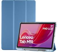 ELVORIX-Coque Étui pour Lenovo Tab M11(TB330FU)/K11/K11e 2024 11"" Pouces avec Porte-Stylo, Housse de Protection Antichute en Cuir PU Ultra Léger et Classique Réveil/Sommeil Automatique-Bleu