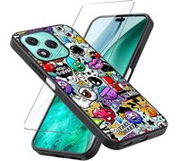 ELVORIX-Coque pour Honor 400 Lite (6.7") + Verre trempé écran Film Protecteur - Noir Souple Silicone Étui Protection Housse TPU Case Cover - Monster