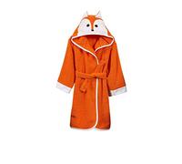 ELY PARKER Peignoir Enfant Garçon, Serviette de Bain en Coton Turc avec Capuche, Renard, Orange (13-14 Ans), Ultra Doux, Absorbant, Confortable, Épais