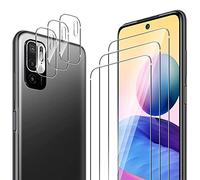 ELYCO pour Xiaomi Redmi Note 10 5G/POCO M3 Pro 5G 3 Pièces Verre Trempé + 3 Pièces Caméra Arrière Protecteur, 9H Dureté HD Caméra Protecteur Film sans Bulles Anti-Rayures Protecteur D'écran