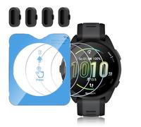 ELYCO Protection Écran Compatible avec Garmin Forerunner 165/165 Music, 3 Pièces 9H Dureté Verre trempé + 4 Pièces Bouchons Anti-poussière Silicone, Anti-rayure/Anti Empreinte, Ultra HD Film