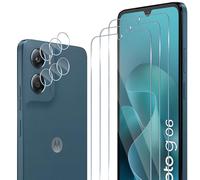 ELYCO Protection Écran pour Motorola Moto G06/G06 Power, 3 Pièces Films Verre Trempé + 3 Pièces Caméra Arrière Protecteur, 9H Dureté, Full Cover Anti-Bulles/Anti-Rayures, HD Transparent