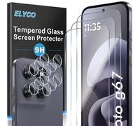 ELYCO Protection Écran pour Motorola Moto G67/G77, 3+3 Pièces | 3 Pièces Verre Trempé + 3 Pièces Caméra Arrière Protecteur, 9H Dureté, Sans Bulles/Anti-Rayures, Anti-empreintes Digitales