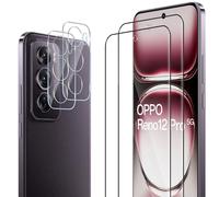 ELYCO Protection Écran pour OPPO Reno 12 Pro 5G, 2 Pièces Films Verre Trempé + 2 Pièces Caméra Arrière Protecteur, 9H Dureté, Full Cover Anti-Bulles/Anti-Rayures, HD Transparent