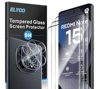 ELYCO Protection Écran pour Xiaomi Redmi Note 15 5G/POCO M8 5G, 3 Pièces Films Verre Trempé + 2 Pièces Caméra Arrière Protecteur, 9H Dureté, Full Cover Anti-Bulles/Anti-Rayures, HD Transparent