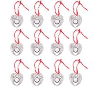 Elydiva 12 PièCes Forme D'Aile D' Blanc Impression par Transfert à Chaud Sublimation Ornement DéCoration pour DéCoration d'arbre de NoëL FêTe de NoëL