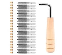 Elydiva 20 PièCes SéRies Clous de Goupille de RéGlage et 20 PièCes SéRies de Rivets, avec Clé de RéGlage en Forme de L, pour Instrument à Cordes de Musique Harpe Petite Harpe Lyre