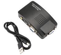 Elydiva Adaptateur AV vers VGA Convertisseur VGA PC Composite S-VidéO EntréE AV vers PC VGA LCD Convertisseur de Sortie BoîTier de Commutation