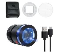 Elydiva Loupe Loupe 10x, Loupe de Bijoutier Rechargeable avec Lumière LED et Échelle, Loupe à Distance Focale Réglable