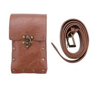 Elydiva Medieval Renaissance Male Knight Leather - Sac de Ceinture Vintage à Poches - Marron