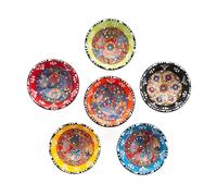 Elyese Lot de 6 petits bols à sauce soja en céramique de 100 ml, charcuterie faite à la main, pincement coloré, passent au lave-vaisselle et au micro-ondes, 8,1 cm mini (fleur de sang)