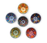 Elyese Lot de 6 Petits Bols en Céramique - 100 ml, à Sauce Soja, Charcuterie, Faits à la Main, Colorés, Passent au Lave-Vaisselle et Micro-Ondes - Mini Bols de 8,1 cm