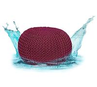ELYFLAIR® Pouf imperméable de qualité supérieure - Diamètre : 55 cm - Pour l'extérieur et l'intérieur - Aspect tricot épais - Pour jardin, terrasse, piscine - 100 % plastique recy ordeaux)