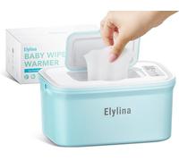 Elyina Chauffe-lingettes pour bébé avec musique apaisante et bruit blanc, design innovant à ressort, verrouillage de l'humidité sans sec, chauffage rapide et uniforme, 4 modes de température