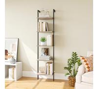 ELYKEN Etagere Echelle Bois Murale, Vintage Étagère Metal Meuble Gris